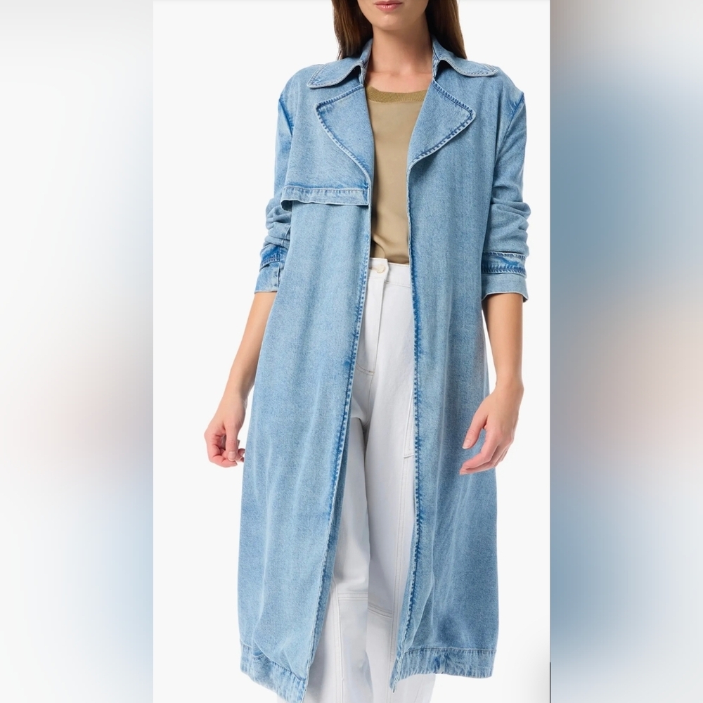 DO by Dee Ocleppo Aero Light Wash Demin Cassie Trench Coat Sz‎ Small NWT